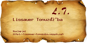 Lissauer Tonuzóba névjegykártya